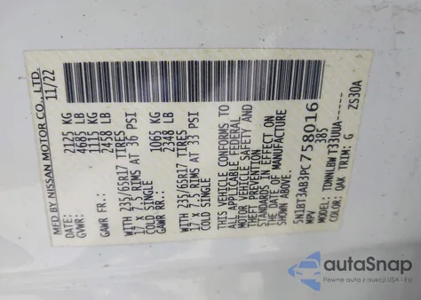 2023 Nissan Rogue S Intelligent Awd from USA, damaged, VIN 5N1BT3AB3PC758016